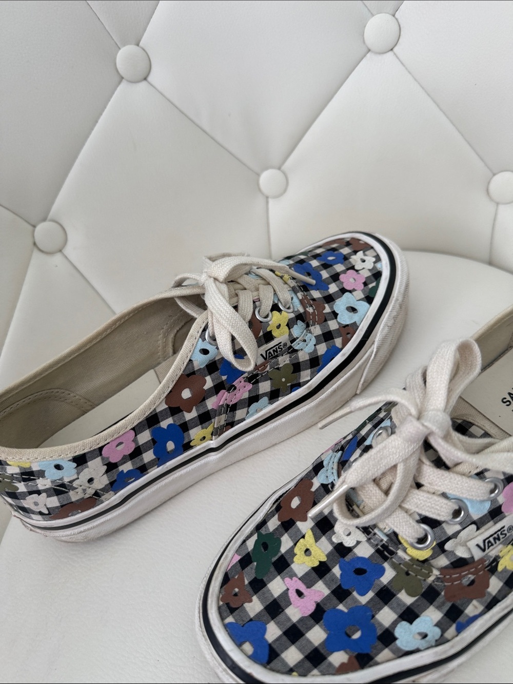 VANS X SANDY LIANG W7.5 Floral Check Plaid Sneakers - Multicolor - Picture 14 of 16